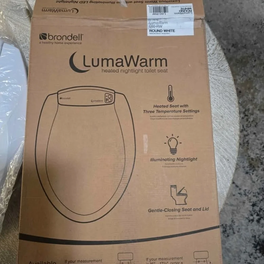 Brondell L60-RW LumaWarm Heated Toilet Seat with Night Light, Round Seat - Picture 9 of 11